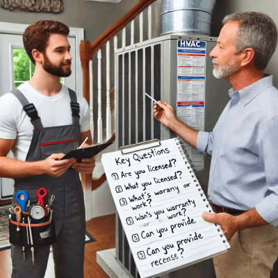 Homeowner with key HVAC questions