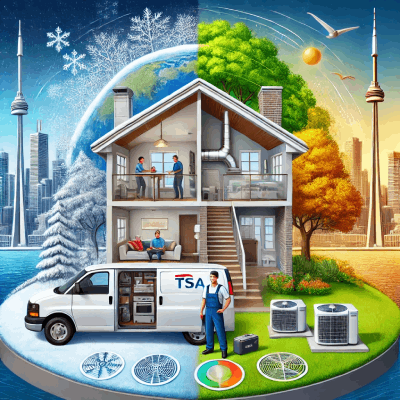Toronto's skyline, showcasing changing seasons representing changing seasons
