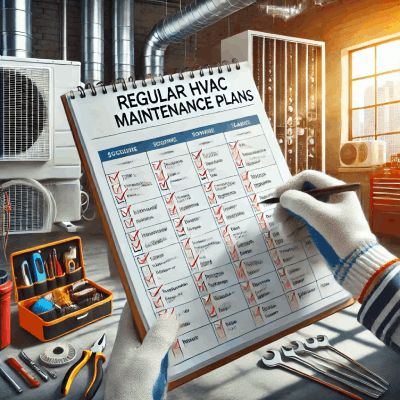 calendar or checklist titled Regular HVAC Maintenance Plans